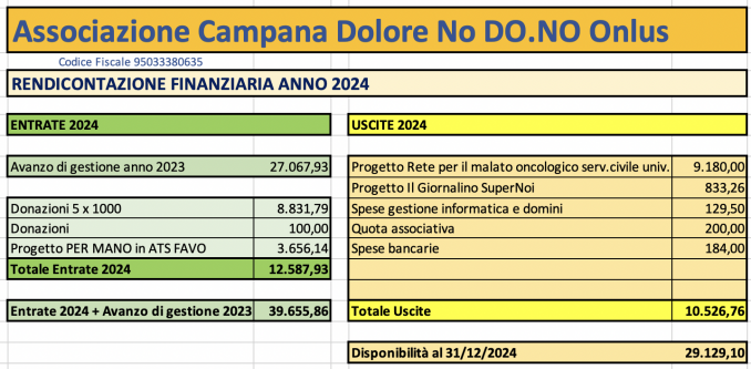 BILANCIO ANNO 2024 - ASSOCIAZIONE CAMPANA DO.NO 